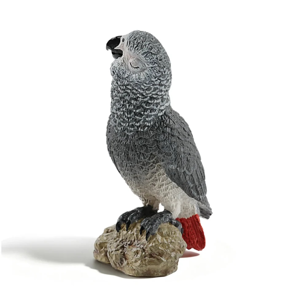 Figurine perroquet gris du Gabon sur son rocher ToyMany