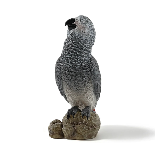 Figurine perroquet gris du Gabon sur son rocher ToyMany