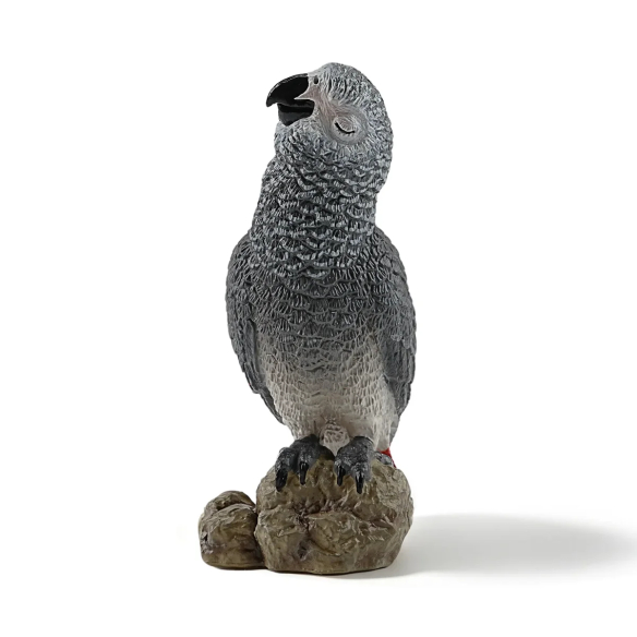 Figurine perroquet gris du Gabon sur son rocher ToyMany