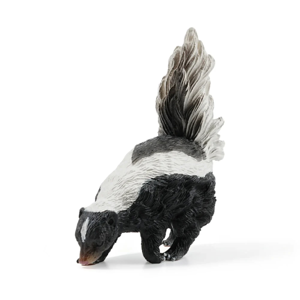 Figurine mouffette rayée ToyMany | Queue dressée, réaliste