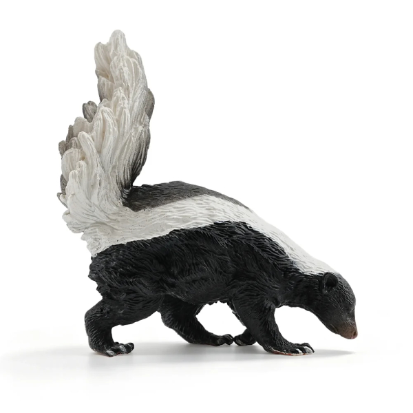 Figurine mouffette rayée ToyMany | Queue dressée, réaliste