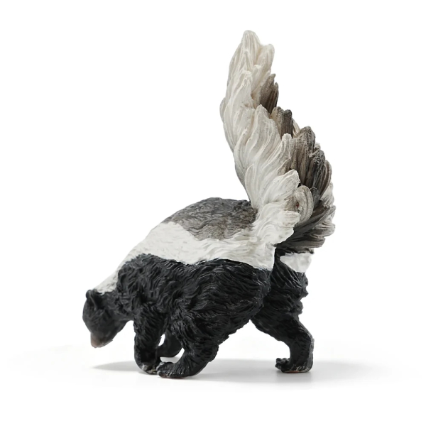 Figurine mouffette rayée ToyMany | Queue dressée, réaliste
