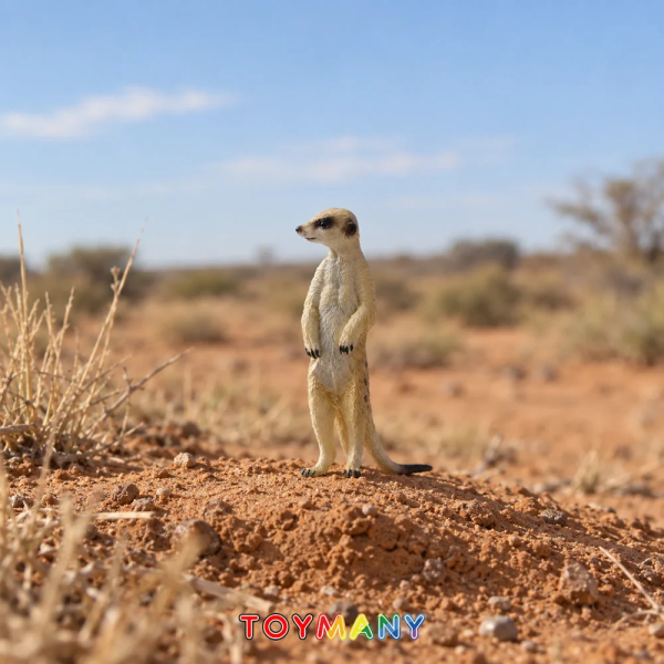 Figurine suricate sentinelle ToyMany | Dressé, réaliste
