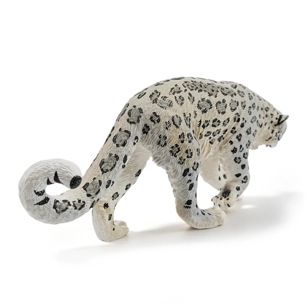 Figurine léopard des neiges ToyMany | À l'affût, 10,4 cm