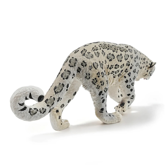 Figurine léopard des neiges ToyMany | À l'affût, 10,4 cm