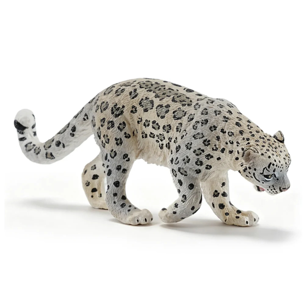 Figurine léopard des neiges ToyMany | À l'affût, 10,4 cm