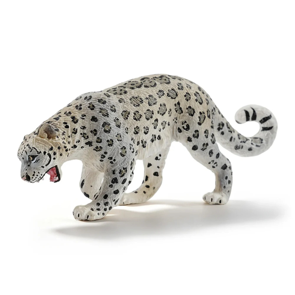 Figurine léopard des neiges ToyMany | À l'affût, 10,4 cm