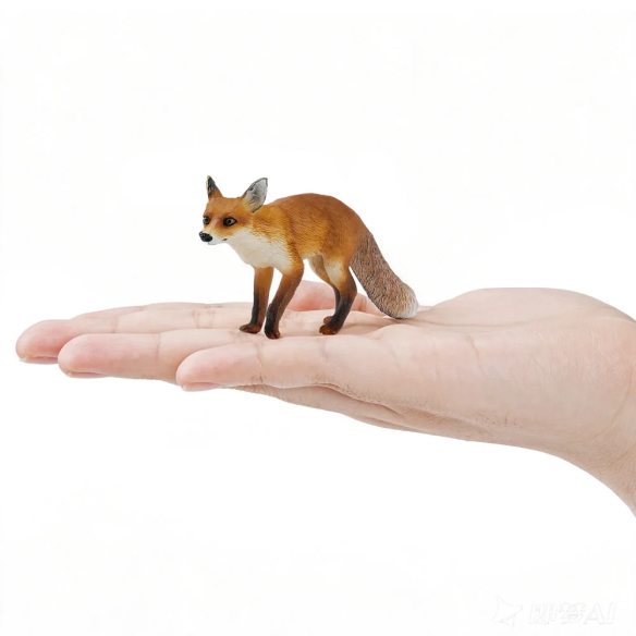Figurine renard roux en marche ToyMany | Réaliste, 9,1 cm