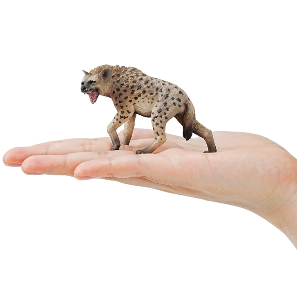 Figurine hyène tachetée ToyMany | Gueule ouverte, 8,8 cm