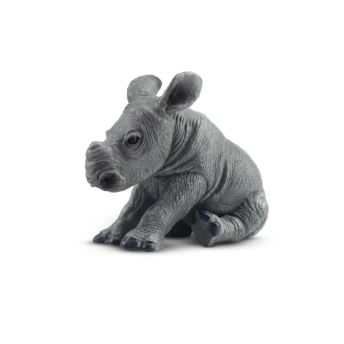 Figurine bébé rhinocéros assis ToyMany | Réaliste, 5,8 cm