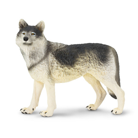 Figurine Loup - Safari Ltd® 112689 | Jouet réaliste | Matériel pédagogiqueAnimaux Montessori