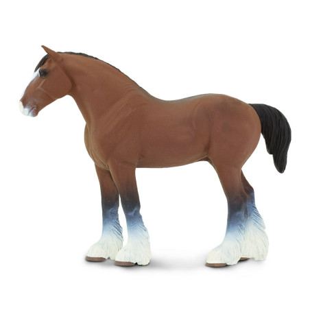 Figurine Cheval Étalon Clydesdale - Safari Ltd® 157805 | Jouet réaliste | Matériel pédagogiqueAnimaux Montessori