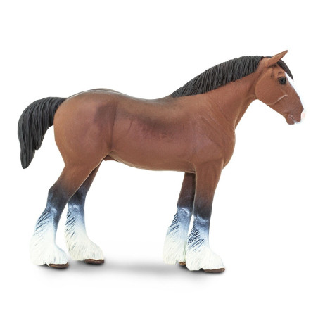 Figurine Cheval Étalon Clydesdale - Safari Ltd® 157805 | Jouet réaliste | Matériel pédagogiqueAnimaux Montessori
