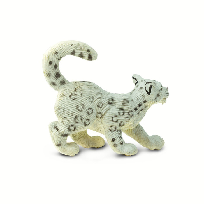 Figurine Bébé Panthère des Neiges Safari Ltd | Petit Félin de l'Himalaya | Jouet Éducatif