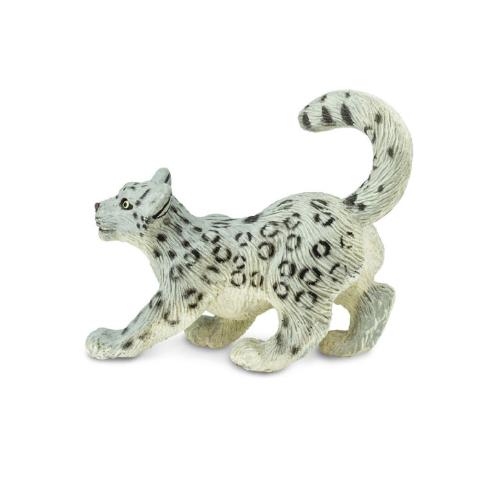 Figurine Bébé Panthère des Neiges Safari Ltd | Petit Félin de l'Himalaya | Jouet Éducatif