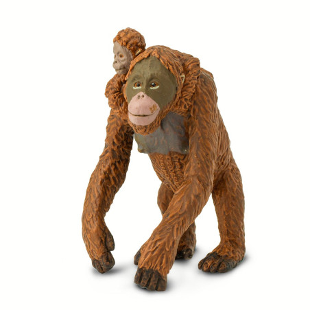 Figurine Orang-outan et bébé - Safari Ltd® 293529 | Jouet réaliste | Matériel pédagogiqueAnimaux Montessori
