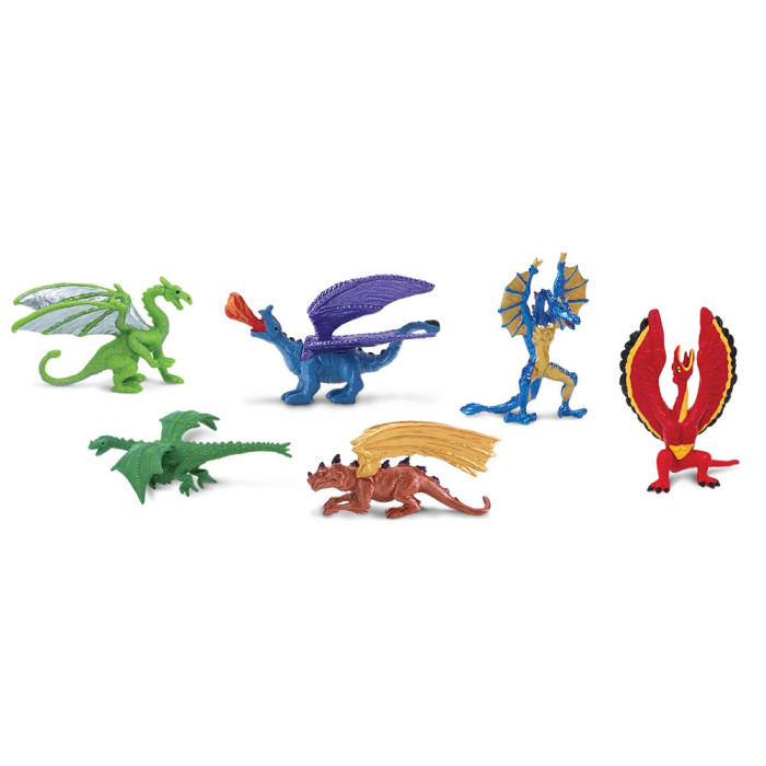 Figurines Dragons 1 - tube Safari Ltd® 685604 | Jouet réaliste | Matériel pédagogiqueAnimaux Montessori