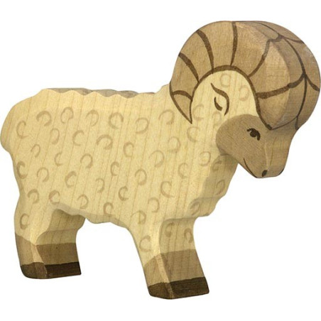Figurine bélier Holztiger - Animaux de la Ferme | Jouet en bois - Jeu libre Montessori Reggio Waldorf