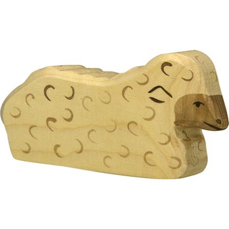 Figurine mouton allongé Holztiger - Animaux de la Ferme | Jouet en bois - Jeu libre Montessori Reggio Waldorf