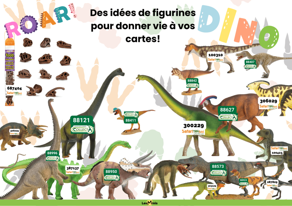 Tube SafariLtd contenant 11 figurines de crânes de dinosaures