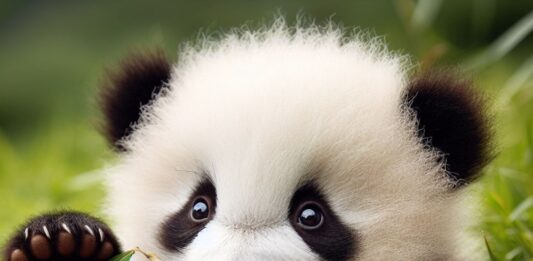 Un bébé panda animale d’Asie.