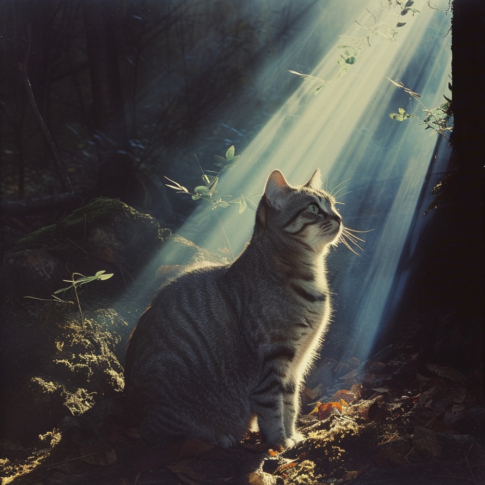 Chat domestique, majestueux dans la nature