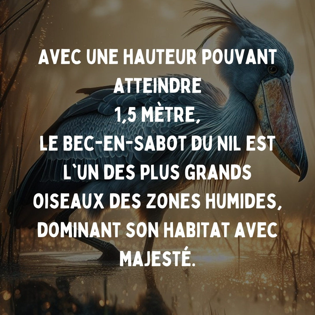 Bec en sabot du nil oiseau et sa fiche pedagogique et sa figurine