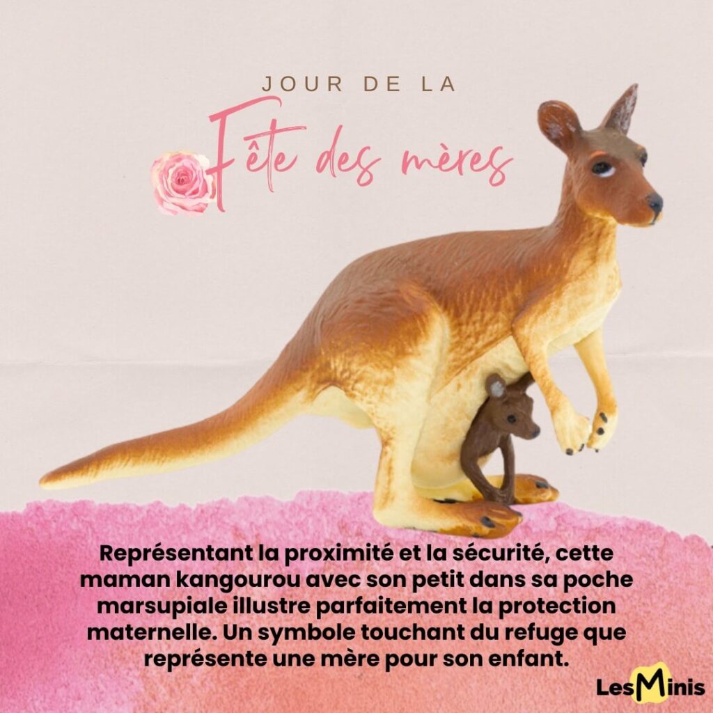Figurine kangourou et son joey