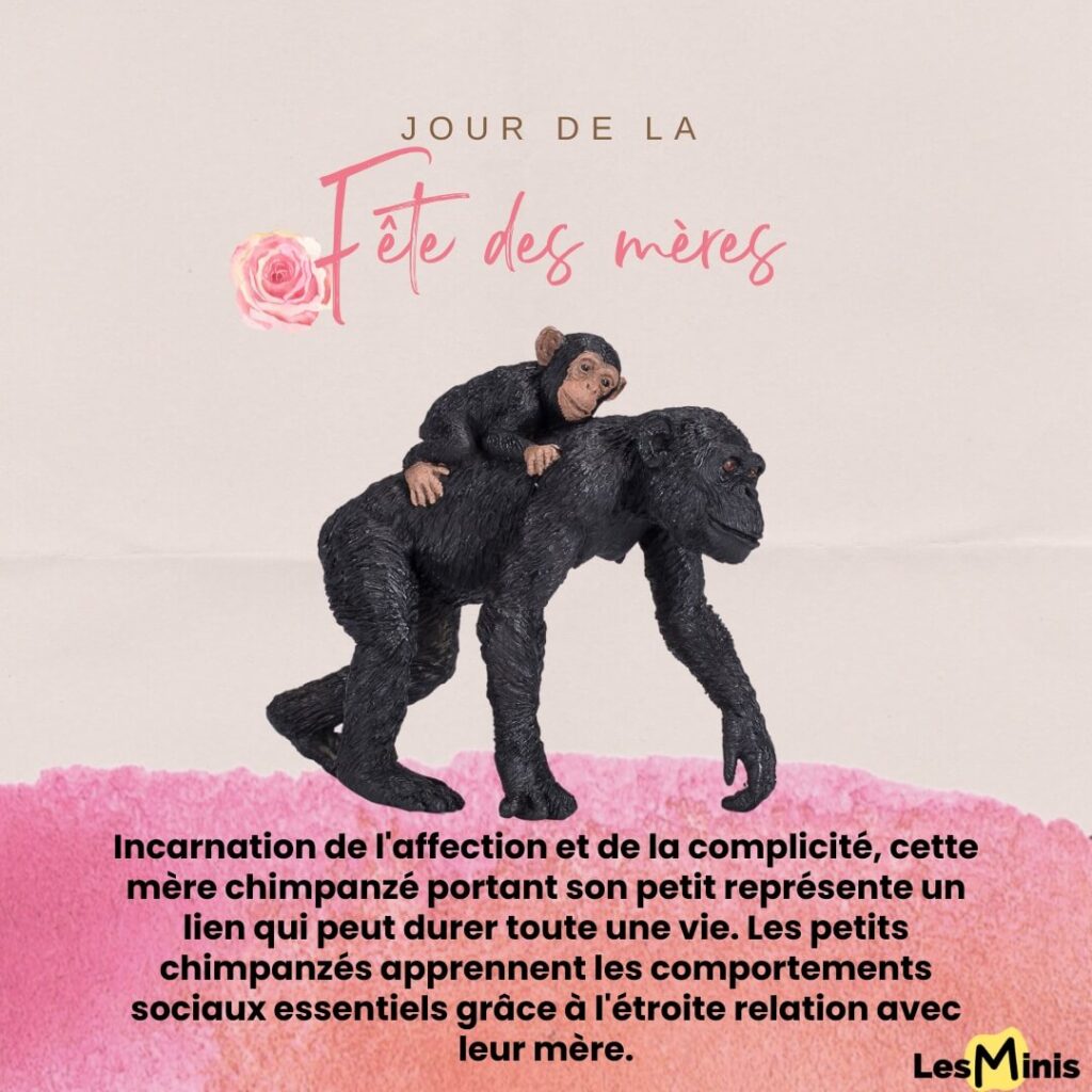 Figurine chimpanzé et son bébé