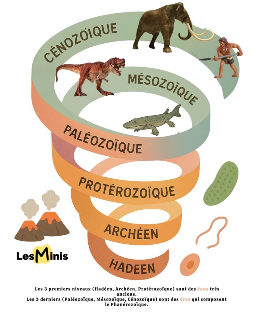 Échelle des temps géologiques simplifiée schéma clair et illustré — free download