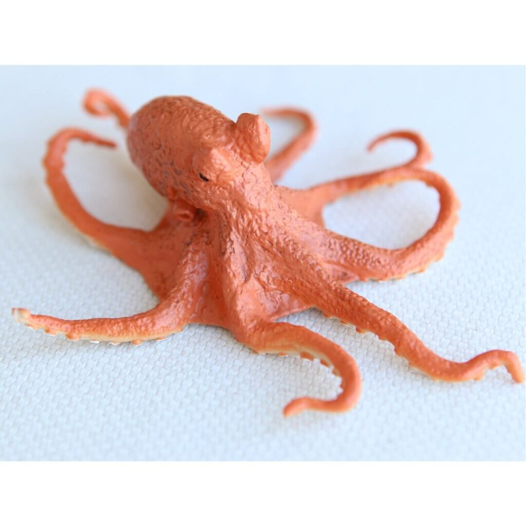 Jouet pieuvre ultra réaliste Safari figurine poulpe tentacules articulés ventouses visibles animal marin sans os éducatif