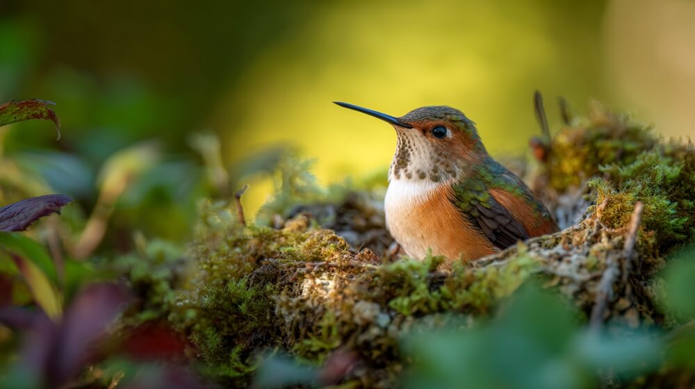 colibri dans son nid
