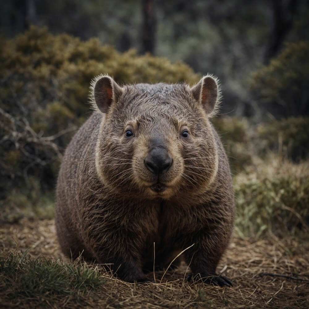 Wombat vu de face de la famille des diprotodontide