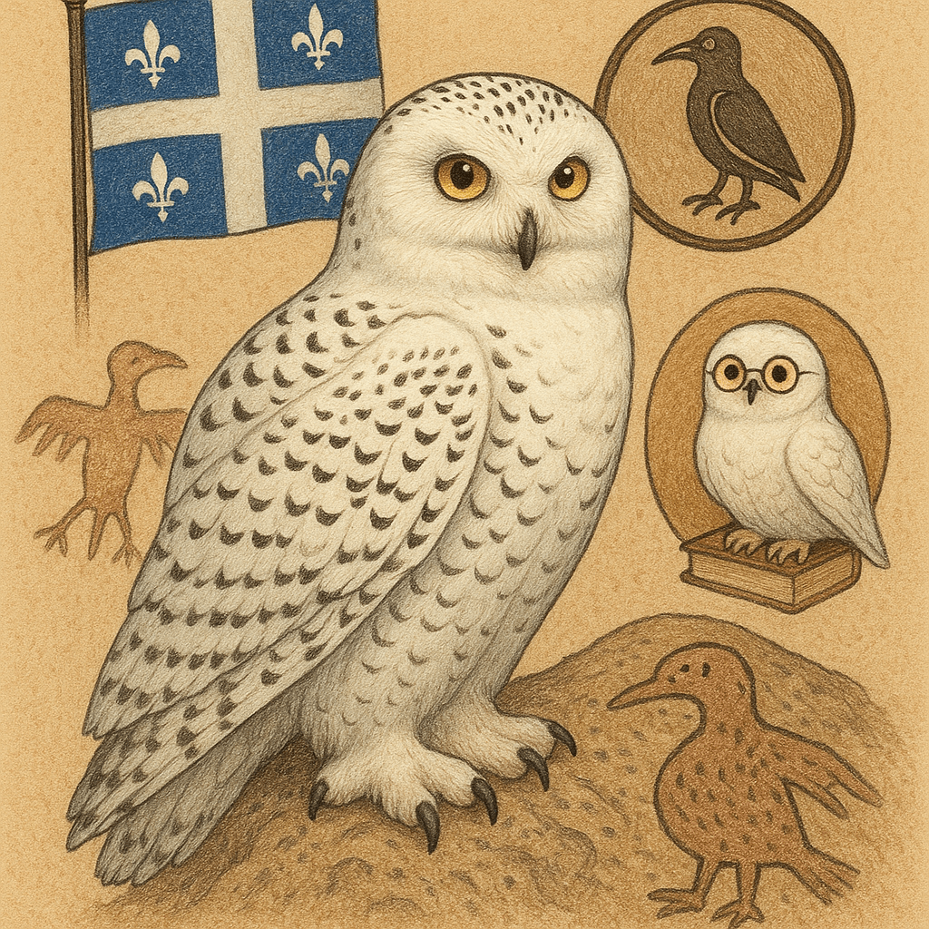 Harfang des neiges : emblème du Québec, culture inuite (ukpik), symbole préhistorique, et célébrité Harry Potter.