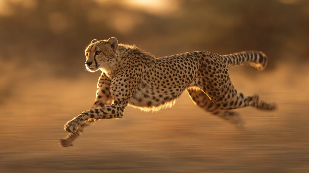 Vitesse impressionnante du guépard