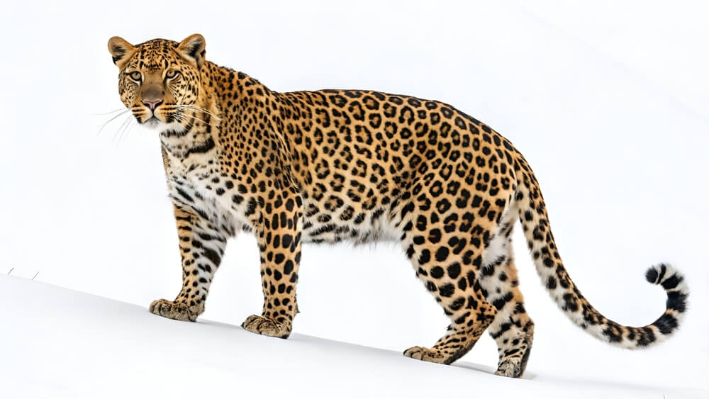 Leopard sur fond blanc permet de distinguer sa couleur