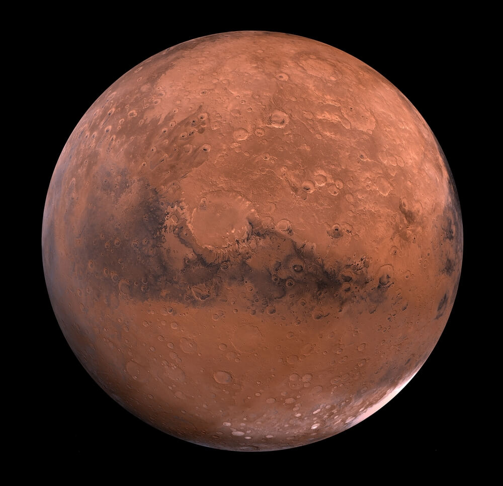 Mars fond noir