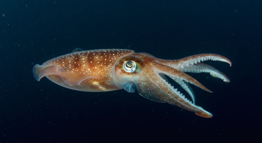 Calmar commun fond noir